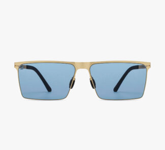 Gold Blue Full Rim Rectangular Branded Sunglass