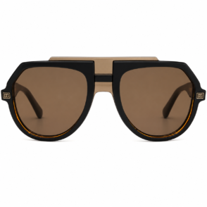 Dolce & Gabbana DG6195 502/73 45 Sunglasses – Havana / Dark Brown